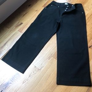 Wide leg cropped denim pant